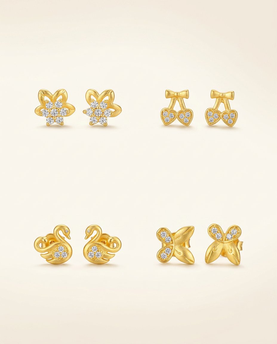 Tara Minis — Set of four everyday gold studs